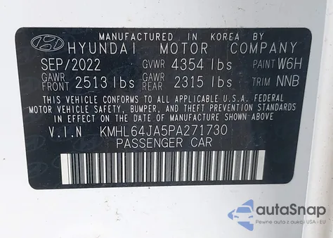 2023 Hyundai Sonata Sel from USA, damaged, VIN KMHL64JA5PA271730